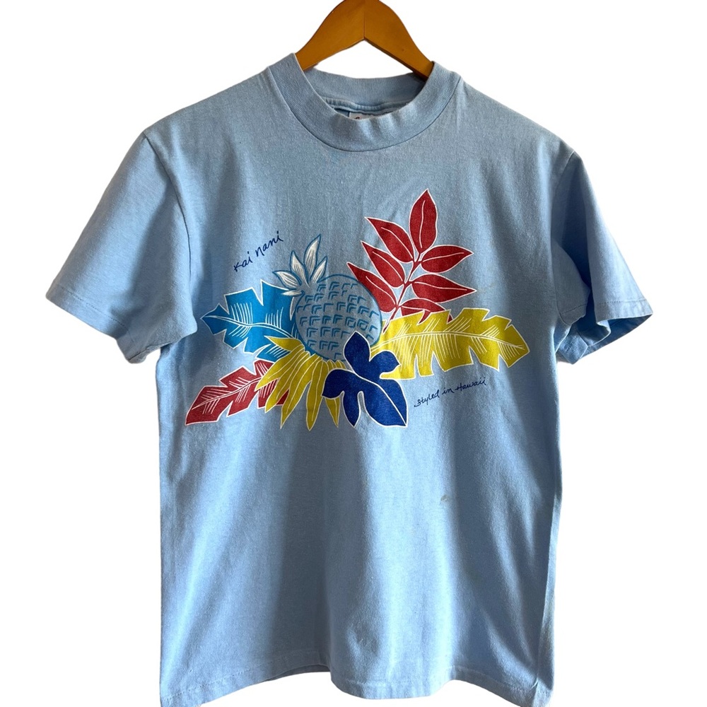 Vintage Kai Nani Styled In Hawaii Single Stitch Men’s Medium Short Sleeve Shirt